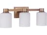 Craftmade Bretton 3-Light Satin Brass Glass Vanity Light