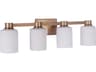 Craftmade Bretton 4-Light Satin Brass Glass Vanity Light