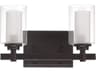 Craftmade Celeste 2-Light Espresso Bronze Glass Vanity Light