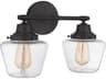 Craftmade Essex 2-Light Flat Black Glass Vanity Light