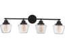 Craftmade Essex 4-Light Flat Black Glass Vanity Light