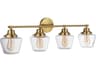 Craftmade Essex 4-Light Satin Brass Glass Vanity Light