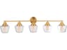 Craftmade Essex 5-Light Satin Brass Glass Vanity Light