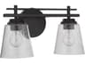Craftmade Drake 2-Light Flat Black Glass Vanity Light