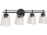 Craftmade Drake 4-Light Flat Black Glass Vanity Light