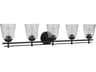 Craftmade Drake 5-Light Flat Black Glass Vanity Light