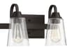 Craftmade Grace 2-Light Espresso Bronze Glass Vanity Light