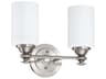 Craftmade Dardyn 2-Light Brushed Polished Nickel Glass Vanity Light