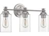 Craftmade Dardyn 3-Light Brushed Polished Nickel Glass Vanity Light