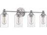 Craftmade Dardyn 4-Light Brushed Polished Nickel Glass Vanity Light