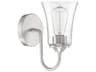 Craftmade Gwyneth 1-Light Brushed Polished Nickel Glass Vanity Light