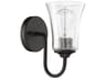Craftmade Gwyneth 1-Light Flat Black Glass Vanity Light