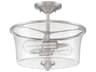 Craftmade Gwyneth 2-Light Brushed Polished Nickel Glass Drum Semi Flush Mount