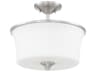 Craftmade Gwyneth 2-Light Brushed Polished Nickel Glass Drum Semi Flush Mount