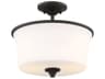 Craftmade Gwyneth 2-Light Flat Black Glass Drum Semi Flush Mount