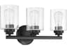 Craftmade Bolden 3-Light Flat Black Glass Vanity Light