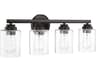 Craftmade Bolden 4-Light Flat Black Glass Vanity Light