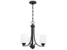 Craftmade Bolden 3-Light Flat Black Glass Cylinder Chandelier