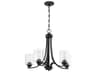 Craftmade Bolden 5-Light Flat Black Glass Cylinder Chandelier