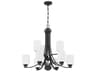 Craftmade Bolden 9-Light Flat Black Glass Cylinder Tiered Chandelier