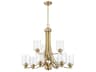Craftmade Bolden 9-Light Satin Brass Glass Cylinder Tiered Chandelier