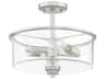 Craftmade Bolden 2-Light Brushed Polished Nickel Glass Drum Pendant