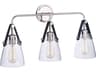 Craftmade Hagen 3-Light Polished Nickel Glass Vanity Light