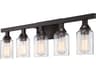 Craftmade Chicago 5-Light Flat Black Glass Vanity Light