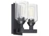 Craftmade Chicago 2-Light Flat Black Glass Vanity Light