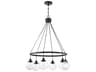 Craftmade Que 6-Light Flat Black Glass Globe Chandelier