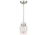 Craftmade Trystan 1-Light Brushed Polished Nickel Glass Bell Mini Pendant