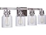 Craftmade Foxwood 4-Light Brushed Polished Nickel Glass Vanity Light