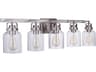 Craftmade Foxwood 5-Light Brushed Polished Nickel Glass Vanity Light
