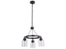 Craftmade Foxwood 3-Light Flat Black Dark Teak Glass Bell Chandelier