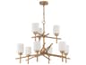 Craftmade Cadence 9-Light Soft Gold Glass Cylinder Tiered Chandelier