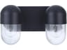 Craftmade Pill 2-Light Flat Black Glass Vanity Light