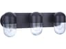 Craftmade Pill 3-Light Flat Black Glass Vanity Light