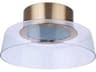 Craftmade Centric Satin Brass Glass LED Dome Flush Mount