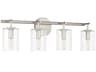 Craftmade Hailie 4-Light Satin Nickel Glass Vanity Light