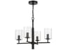 Craftmade Hailie 4-Light Flat Black Glass Cylinder Chandelier