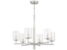 Craftmade Hailie 6-Light Satin Nickel Glass Cylinder Chandelier