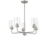 Craftmade Stowe 5-Light Brushed Polished Nickel Glass Cylinder Chandelier