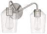 Craftmade Shayna 2-Light Brushed Polished Nickel Glass Vanity Light