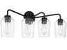 Craftmade Shayna 4-Light Flat Black Glass Vanity Light