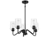 Craftmade Shayna 5-Light Flat Black Glass Cylinder Chandelier