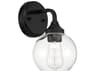 Craftmade Glenda 1-Light Flat Black Glass Vanity Light