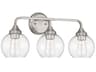 Craftmade Glenda 3-Light Brushed Polished Nickel Glass Vanity Light