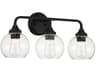 Craftmade Glenda 3-Light Flat Black Glass Vanity Light