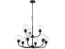 Craftmade Glenda 9-Light Flat Black Glass Globe Round Chandelier