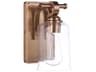 Craftmade Romero 1-Light Satin Brass Glass Vanity Light